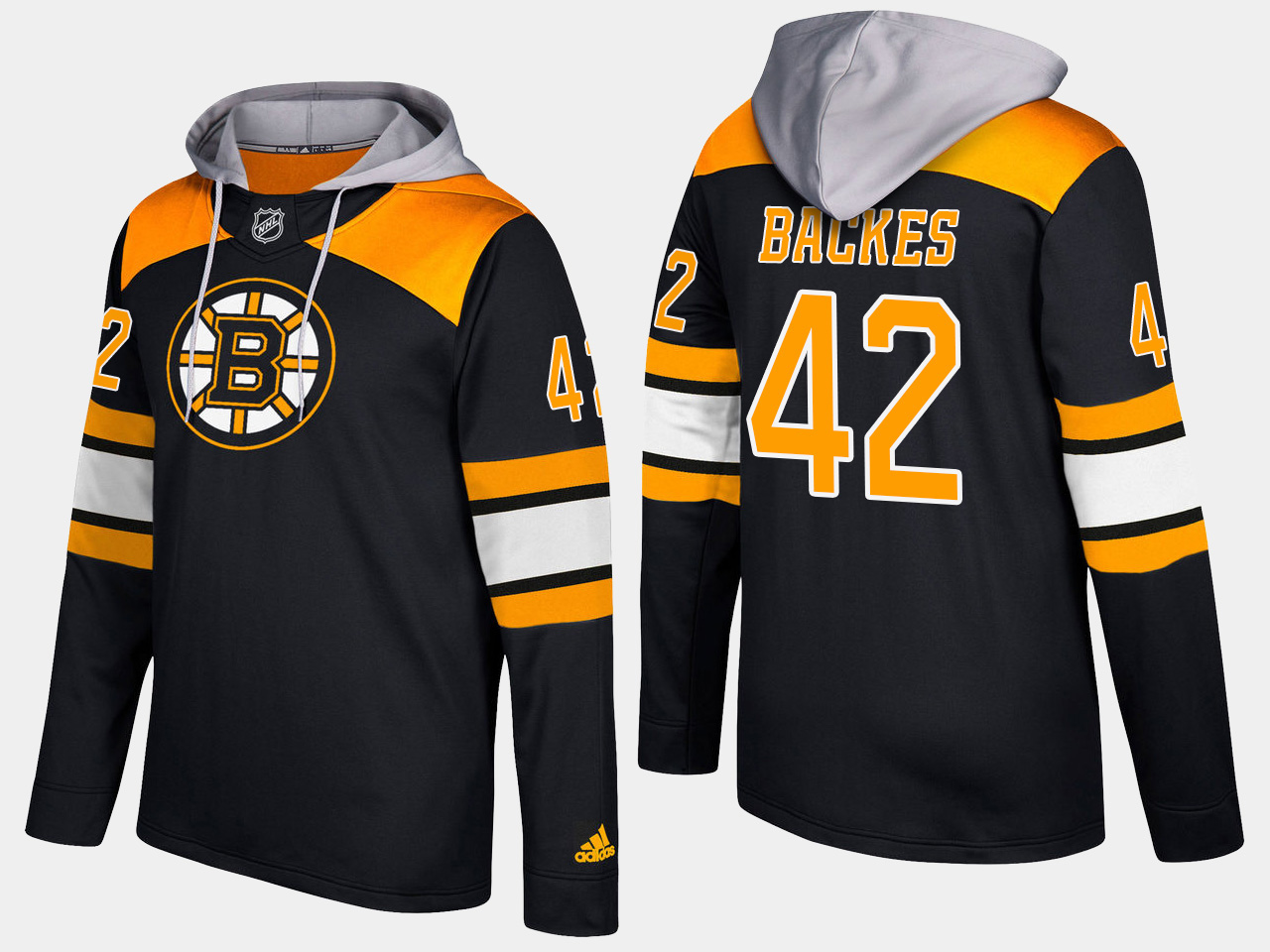 Men NHL Boston bruins #42 david backes black hoodie